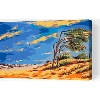 Malování podle čísel - Opuštěná pláž Velikost: 40x60cm, Rámování: Pouze srolované plátno