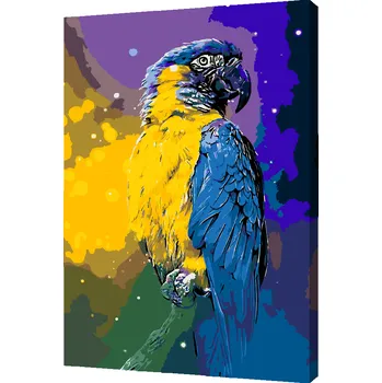 Malování podle čísel - Papoušek Velikost: 40x60cm, Rámování: Pouze srolované plátno