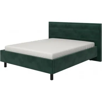 Postel Manželská postel 160x200cm Corey - tm. zelená/černé nohy