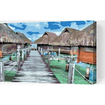 Malování podle čísel - Bora Bora Velikost: 40x60cm, Rámování: Pouze srolované plátno