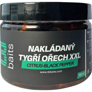 Návnadová surovina TB Baits Nakládaný Tygří Ořech XXL 150 ml - Citrus - Black pepper
