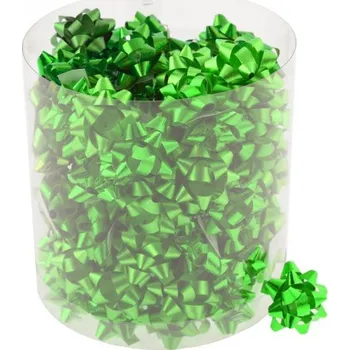 Stuha Rozety 2,5cm BOX Metalická zelená