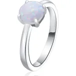 Stříbrný prsten s bílým opálem (2,38 g, 54)
