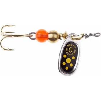 Umělá nástraha Rotační třpytka Mepps Black Fury Vel.0 2g Stříbrná-Žlutá