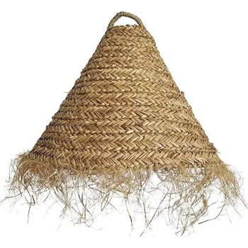 Stínidlo Přírodní závěsné stínidlo z mořské trávy s třásněmi - Ø 60*48cm