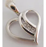 Klenoty Budín Diamantový zlatý přívěsek z bílého zlata - srdíčko s brilianty 585/1,07gr 3870088 (Klenoty Budín Diamantový zlatý přívěsek z bílého zlata - srdíčko s brilianty 585/1,07gr 3870088)