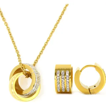 Souprava šperků BRUNOshop.cz Souprava KROUŽKY GOLD s kamínky