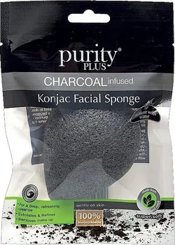 Purity Plus Charcoal Infused Konjac Facial Sponge houbička na pleť s aktivním bambusovým uhlím