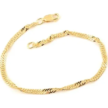 Náramek Stříbrný pozlacený náramek singapore 20 cm STNA0327F