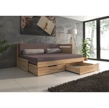 Nábytek BMB Postel Tandem KLASIK s pravým čelem - masivní buk Moření: lak, Provedení: rovné, Rozměr: 90/180 x 200 cm