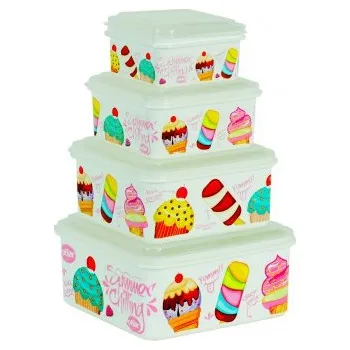 Dóza na potraviny Sada potravinových dóz Summer Chilling, 4ks