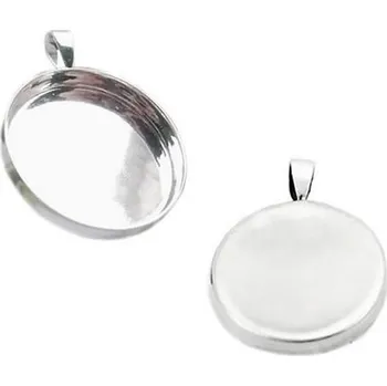 Materiál na výrobu šperku Bižuterní lůžko na přívěsek kulaté