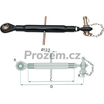 Šroub Třetí bod M30 TPZ (495 - 715mm), Kat. 22mm-25.4mm