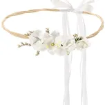 Partydeco Boho květinový věneček bílý