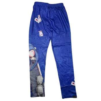 Dívčí modré legínky s dívkou a medvídkem Gorjuss. 116