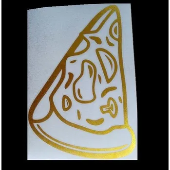 Samolepící dekorace samolepka na auto PIZZA výseč zlatá