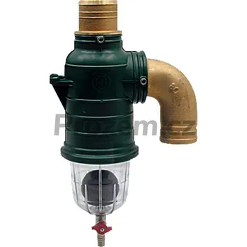Sifon MZ Sifon s rovným přípojem o průměru 45 mm, 0240 (24 B), sifonový plovákový oddělovač pro fekální vozy, s 3/4" mosazným vypouštěcím kohoutem