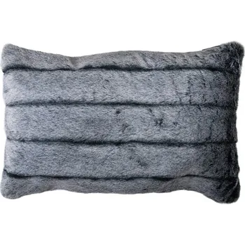 Dekorativní polštářek Šedý chlupatý polštář Tiara s proužky - 40*60*15cm