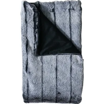 Přehoz na lůžko Šedý chlupatý hotelový běhoun na postel Tiara - 240*100*3cm