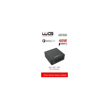 Síťová nabíječka WG 5x USB-QC 3.0+3xUSB (Smart IC+type C slot) 40W