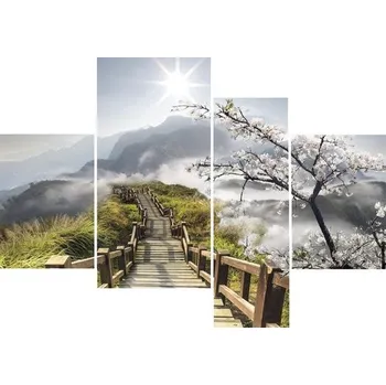 Obraz Moderní obraz 4-dílný Lávka do hor 70x100