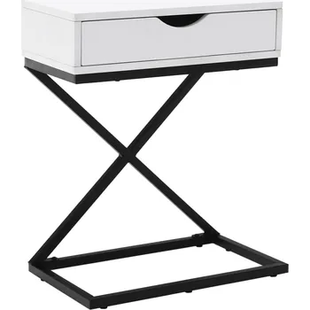 Jídelní stůl Příruční/noční stolek, bílá/černá, VIRED