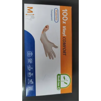 Čisticí rukavice Gumové rukavice vinyl 100ks M