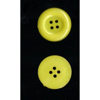 Knoflík Knoflík plastový lesklý žlutý 22mm (Knoflík plastový lesklý žlutý 22mm)