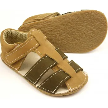 Dívčí sandály Ef Barefoot sandálky Olivová EUR 24