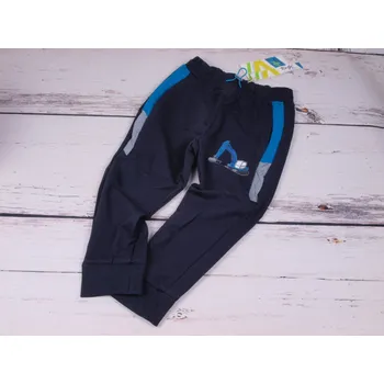 Tepláky Kugo s bagrem tmavomodré s reflexními prvky velikost oblečení - děti: 128