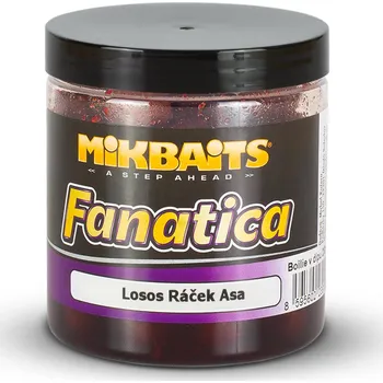 Nástraha Mikbaits Fanatica boilie v dipu - Losos Ráček Asa Průměr: 20 mm, Příchuť: Losos Ráček Asa, Objem: 250 ml + Kód na slevu 10%: SLEVA10