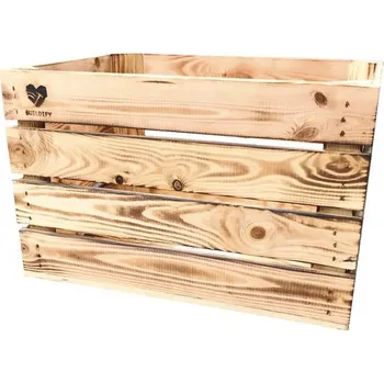 Úložný box Dřevěná bedna Buildify opálená 44 x 28 x 33 cm