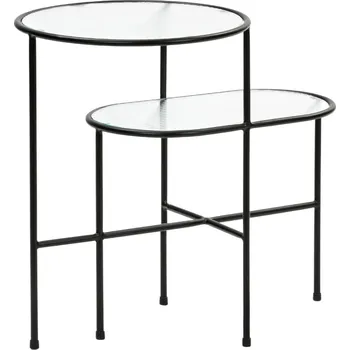 Toaletní stolek Černý kovový odkládací stolek Teulat Nix 26 x 60 cm