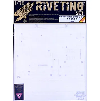 Plastikový model HGW 1/72 Bf 109 E-3/4/7 RIVETING SET (TAM)