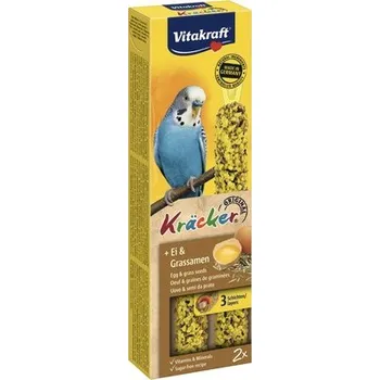 Krmivo pro ptáka Doplňkové krmivo pro andulky Vitakraft Kräcker s vejcem a travními semínky 2 ks