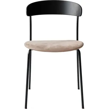 Jídelní židle New Works Čalouněná židle Missing Chair, black lacquered ash/Nubuck 30256