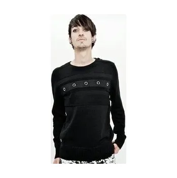 Pánský svetr Rockový svetr pánský s kovovými kroužky