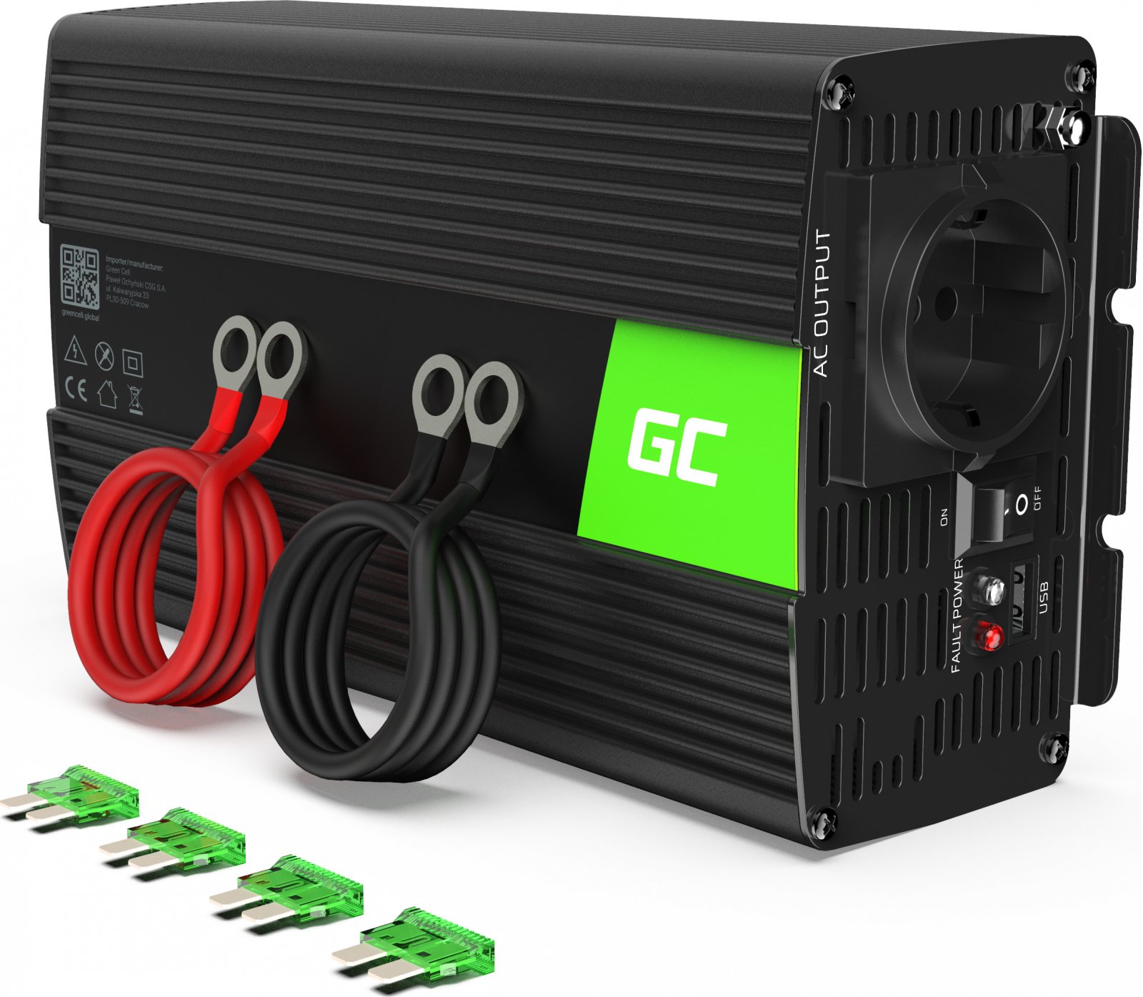 Auto měnič napětí z 12V na 220V, 1000W/2000W