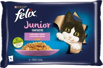 Krmivo pro kočku Purina Felix Fantastic Junior kapsička kuře/losos v želé