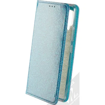 Pouzdro na mobilní telefon 1Mcz Shining Book třpytivé flipové pouzdro pro Samsung Galaxy A42 5G modrá (blue)