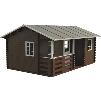 Zahradní domek Zahradní domek roubený PALPLOMA 6,5 x 4,5m s verandou 4m2 (Levný zahradní domek dřevěný roubený PALPLOMA 6,5 x 4,5m s verandou 4m2 )