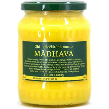 Přepuštěné máslo Ghí (máslo z biochovu) 600g / 720ml