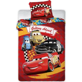 Povlečení Faro Cars 3 Blesk McQueen a Přátelé 140 x 200, 70 x 90 cm zipový uzávěr