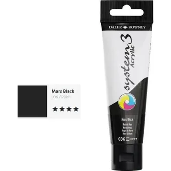 Speciální výtvarná barva Daler & Rowney System 3 Acrylic 59ml - Mars Black 036