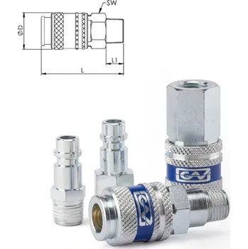 Příslušenství ke kompresoru GAV BEZPEČNOSTNÍ OCELOVÁ RYCHLOSPOJKA STL.VZDUCH 1/2" vnější závit