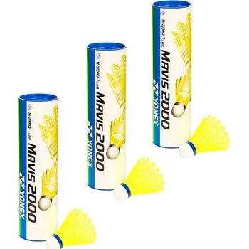 3 TUBY badmintonových míčů YONEX MAVIS 2000 /6ks/ modrý pruh-středně rychlé