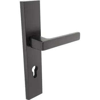 Dveřní kování Alub THEO černá K+K - venkovní kování Satina PZ - na zámkovou vložku 72 mm Levá