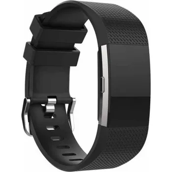 Řemínek na hodinky Silikonový řemínek černý velikost L pro Fitbit Charge 2