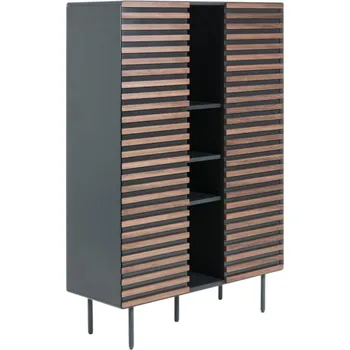 Šatní skříň Černá lakovaná skříň Kave Home Kesia 155 x 105 cm