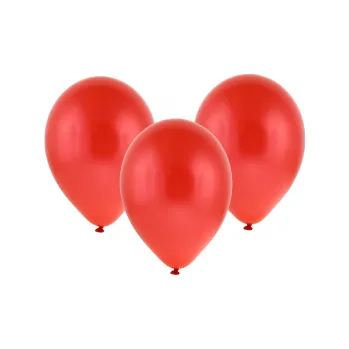 Balónek Latexové balónky červené metalické - 10ks 30cm